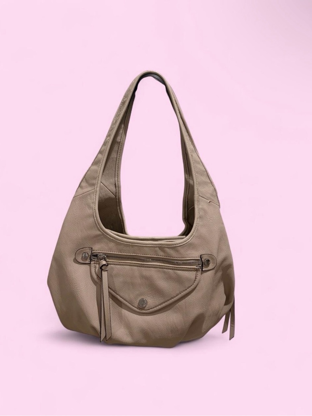 Simply Vera Vera Wang Taupe Hobo Shoulder Bag
